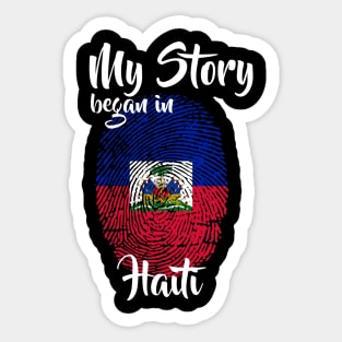 Haiti Flag Fingerprint My Story DNA Haitian Sticker